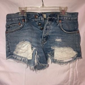 FREE PEOPLE Ripped Jean Shorts